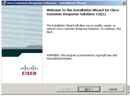 Performing the Repair Procedure Chapter 7 Repairing Cisco CRS In addition, a pop-up window displays the following message: *Warning* Disable Cisco Security Agent and virus control software before