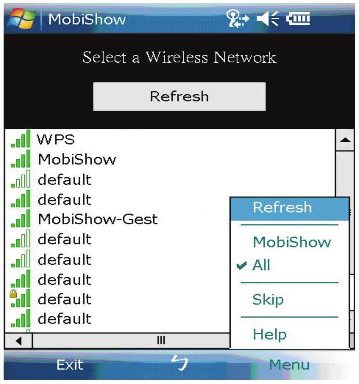 4.2 Windows Mobile 5/6 1. Make sure your WLAN in the Smartphone or PDA is already enabled, and connect your smartphone or PDA to the AC1132A unit. 2.