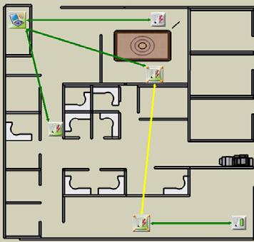 4.4.5. Show Network Paths While in Map View, enable this option to display the path that the RF signal of all units in the network takes to reach the Receiver.