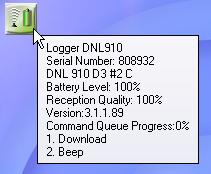 Version number: Firmware version of the logger Last sample time: If logger is running, time stamp of last recorded sample.