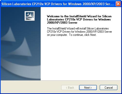 Figure 24: Installing Silicon Labs USB driver Step 1 5.
