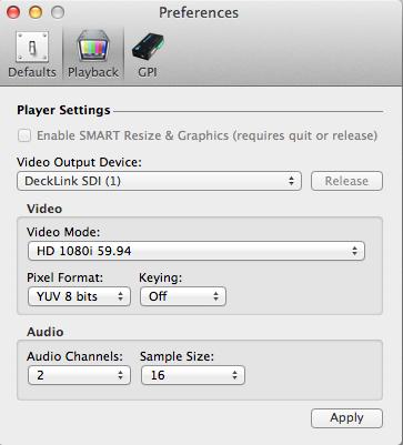 WHITE PAPER Configuring the Playout software OnTheAir Video Express' Preferences are selectable from the menu item titled Preferences under the OnTheAir Video Express menu item.