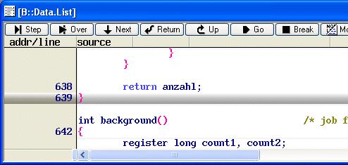 Return Return sets a temporary breakpoint to the last instruction