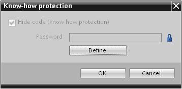 You can enter a password in order to restrict access to a block. The password protection prevents the block from being read or changed without authorization.