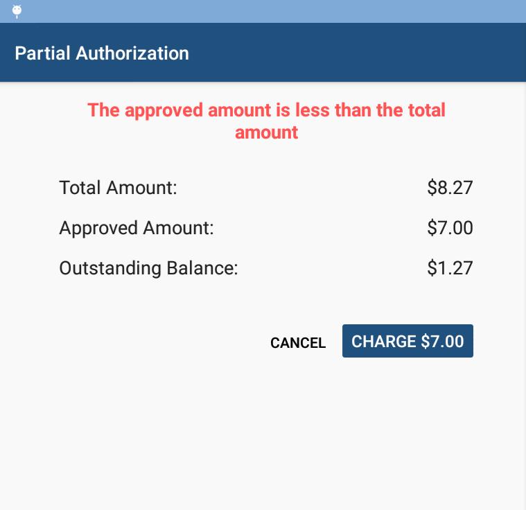 Partial Authorization A partial authorization partially approves a transaction if a cardholder does not have enough credit on their credit card to cover the