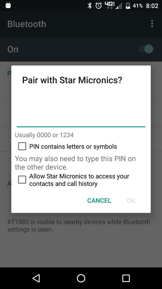 Bluetooth Pairing Please enable Bluetooth on your Android device before