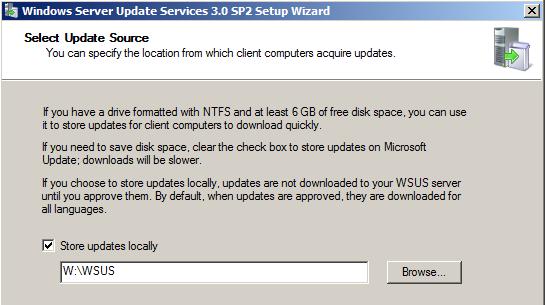 Setup WSUS and SCUP Setup WSUS for System Center Software Update Point (SUP) The WSUS Setup Wizard is launched from Server Manager or from the WSUSSetup.exe file. Installing WSUS 1.