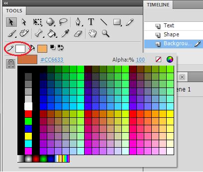 Click on the color chooser in the Tools