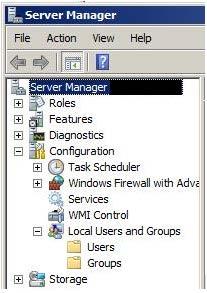 From Server Manager or Computer Manager navigate to Tools > Computer Management D.