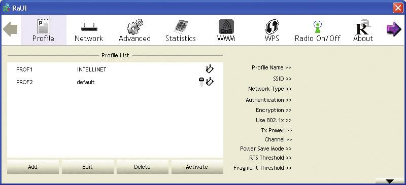 Available Networks: This list shows all available wireless networks within the range of the adapter.