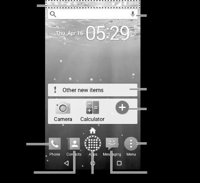 Home Screen The Home screen is the starting point for your phone s applications, functions, and menus.
