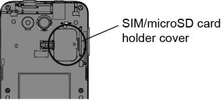 Slide the flap of the SIM card holder in the direction of the arrow to unlock it ( ) and lift the flap ( ). 2.