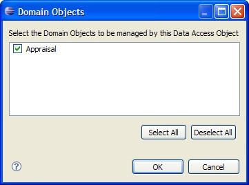 From the Add Domain Object panel, click the Add button, and select the