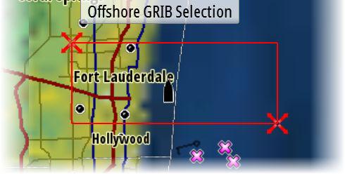 Drag the rectangle s corner markers to create the area rectangle you want to download GRIB weather