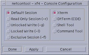 FIGURE 4-3 netcontool Console Configuration Window 2.