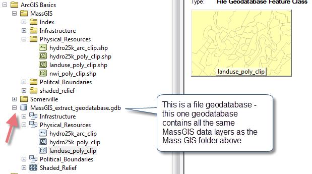 Click on the landuse_poly_clip file. This is a data set from the state of Massachusetts showing land use polygons (e.g., residential, commercial, agriculture).