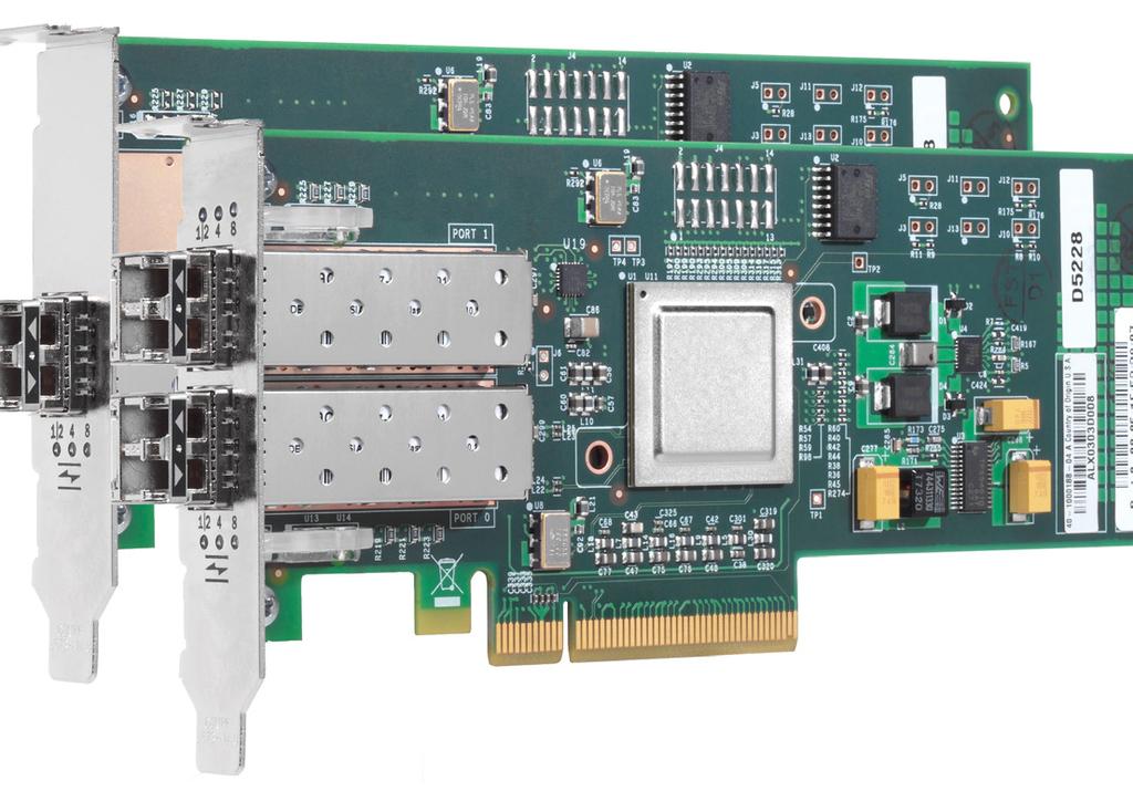 QLogic BR-815 and BR-825 Fibre Channel Adapters OVERVIEW Provides high-performance, line-rate 8Gbps Fibre Channel for enterprise-class, reliable SAN connectivity Maximizes bus throughput with a Fibre