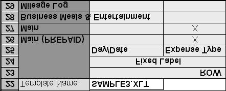5. Scroll down to a blank area of the Maptable.xls file (below the rows used for Sample4.xlt), and click on a row number to select a blank row. 6. From the Edit menu, choose Paste.