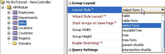 Allow End-User to Select Job to Edit Using a List Display As shown below, select the Jobs group and set its