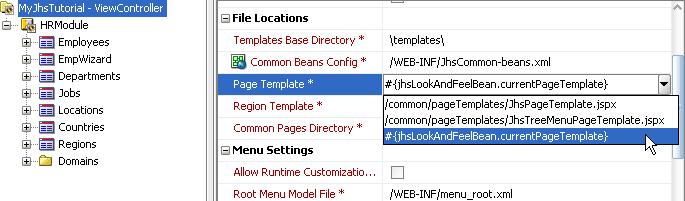 Configure a Page Template Switcher With the top-level application node still selected, go to the File Locations
