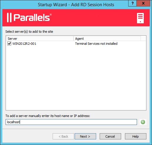 Getting Started with Parallels Remote Application Sever Add an RD Session Host Server First, you need to add an RD Session Host server to the farm.