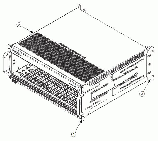 The following figure shows the chassis rack mount kit components.