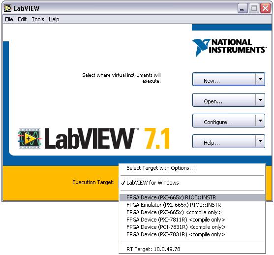 Chapter 3 Using NI-Sync with the LabVIEW FPGA Module Developing FPGA Module Applications Switching Execution Targets This section provides an overview of using the FPGA Module with the PXI-665x