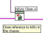Chapter 5 Synchronizing Multiple NI PXI-5112 Modules Figure 5-9. Closing Each Reference to an NI PXI-665x The final VI is a standard LabVIEW VI that reports any errors detected during execution.