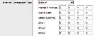 Chapter 3 Static IP If you are required to use a permanent IP address to connect to the Internet, select Static IP.