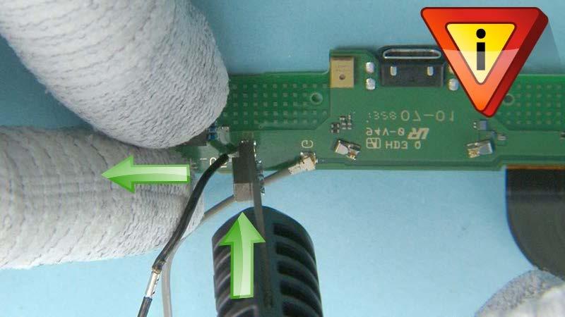 21) Secure the second RF CABLE connector by pressing it gently and release