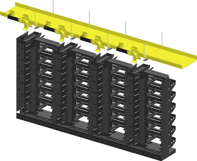 Overhead Fiberguide Layouts Rear Fiber Entry for Cross-Connect Applications using NG4 Frame wih Rear