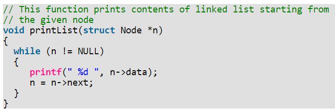 Linked List Traversal In the previous program, we created a simple linked list