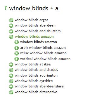 As you can see, by clicking on Window Blinds Amazon, 3 more super related keywords are revealed which are; arch window blinds Amazon velux window blinds Amazon vertical window blinds Amazon I don t
