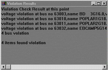 Figure 3.9 List of buses with violations 4.