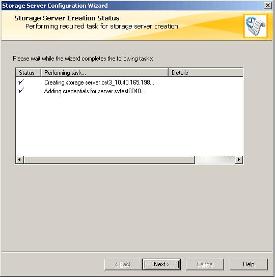 Configuring Symantec NetBackup (Media Server) NetBackup and Backup Exec OST Guide Figure 13: Storage Server Creation Status 7. Wait for the wizard to complete the tasks, and then click Next. 8.