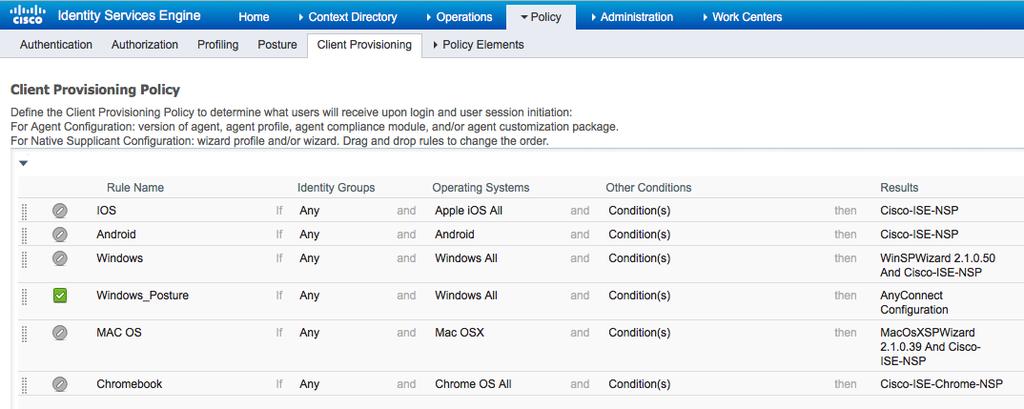 Using Add > AnyConnect Configuration add an AnyConnect Configuration (name: AnyConnect Configuration): From Policy > Client