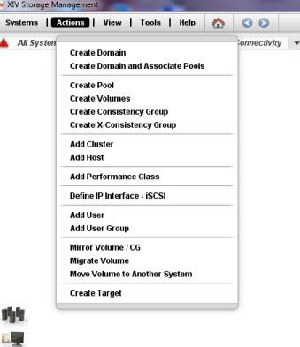 Figure 26. The actions menu System view The System View provide a quick access to all of the system's hardware.