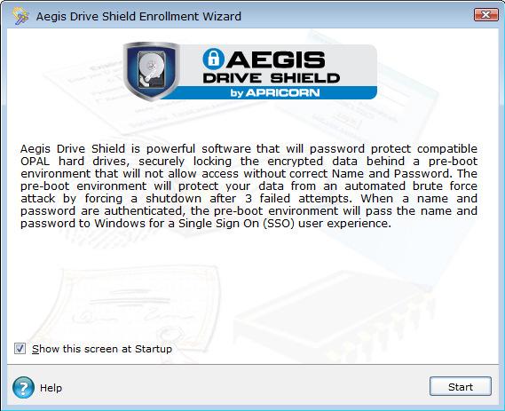 Step 5 Configuring Drive Shield Once Windows has loaded again, you ll see that the User Enrollment wizard