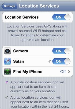 Protecting your mobile devices Disable geotagging for applications and cameras on your mobile device iphone