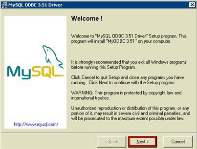 MYSQL installation This installation will begin installing MYSQL ODBC driver which is a core component for the Docman 7 Client. 1.