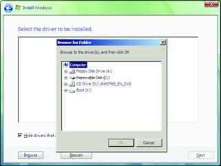 B. Installing Windows Vista (The procedure below assumes that only one RAID array exists in your system.