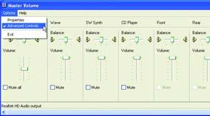Step 6: To raise the recording and playing sound for the microphone, go to Options in Master Volume and select