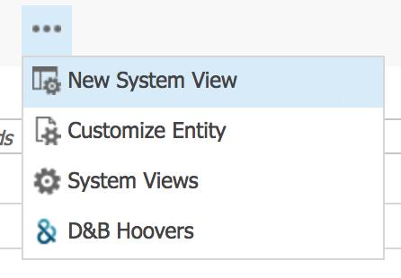 From the Account section of Dynamics 365, choose the ellipsis menu icon, then select D&B Hoovers.