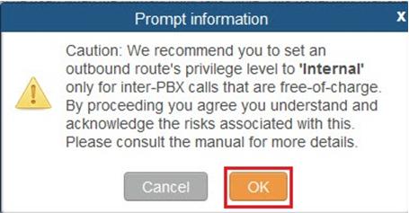 2.3 Inbound Routes To configure the outbound routes, follow the