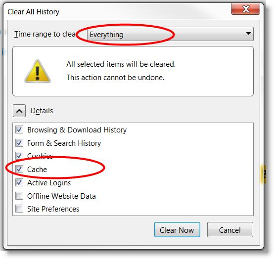 link. 3 In the Clear All History dialog, select Everything