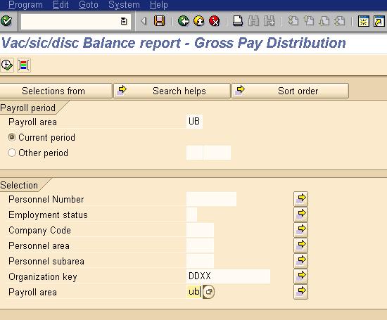 Enter the pay period in the first box and calendar year in the second box. Organizational keys must be specified.