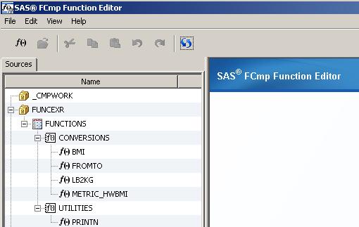 Once the function editor has started you will discover that the left panel (Example 6b) shows each of the function libraries and the functions that they contain.