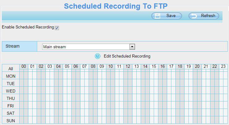 FTP, the device supports scheduled recording. Figure 4.