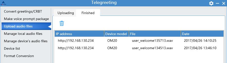 Figure 1-16 New device 3. After uploading successfully, users can view the upload records.