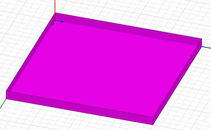 Creating the Microstrip (1): Substrate You should have a box that looks like this To change your view in 2D, hold Shift +